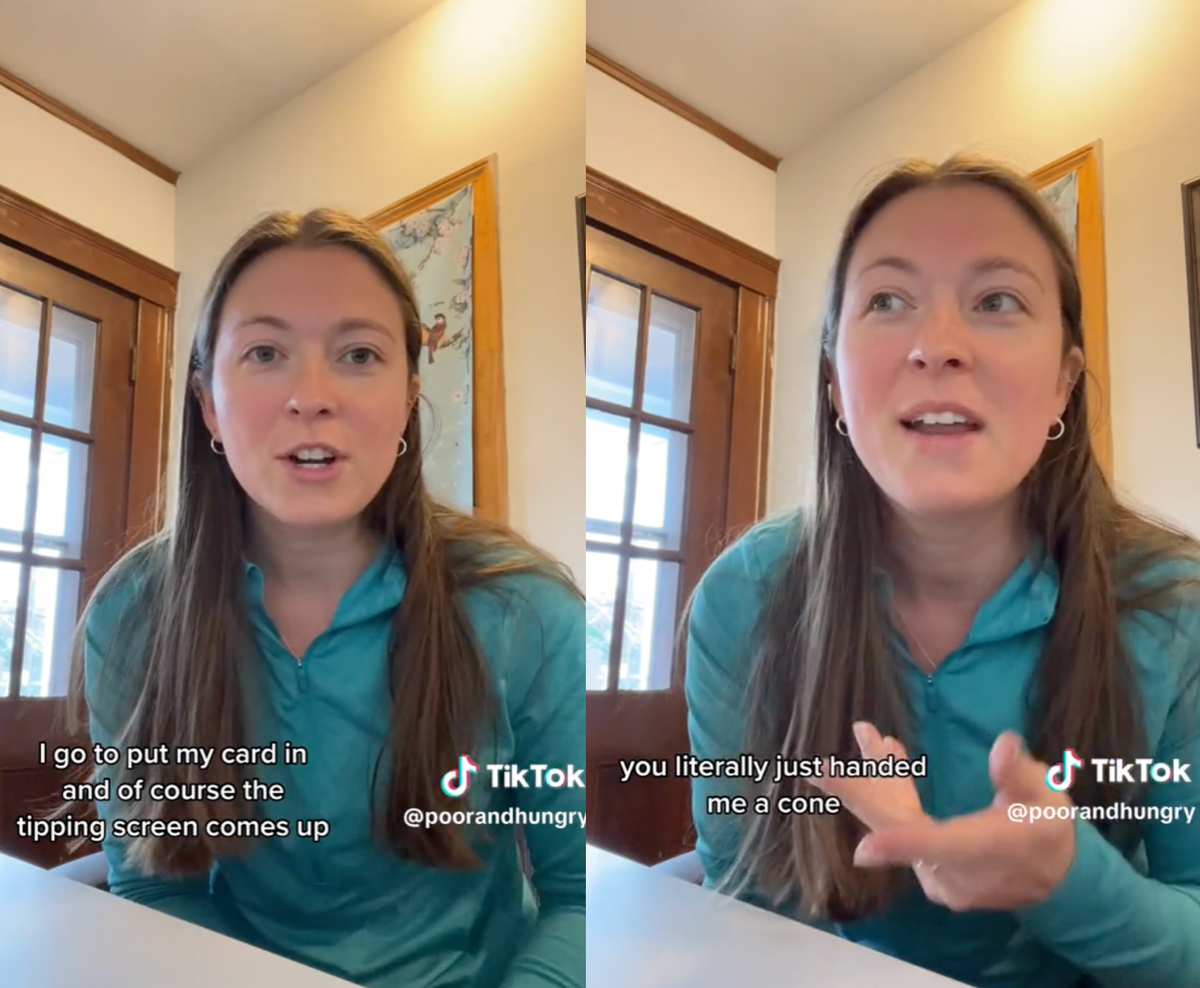 Wanita memicu perdebatan tentang pemberian tip setelah mengklaim bahwa kasir kesal karena dia tidak memberi tip es krim seharga 
