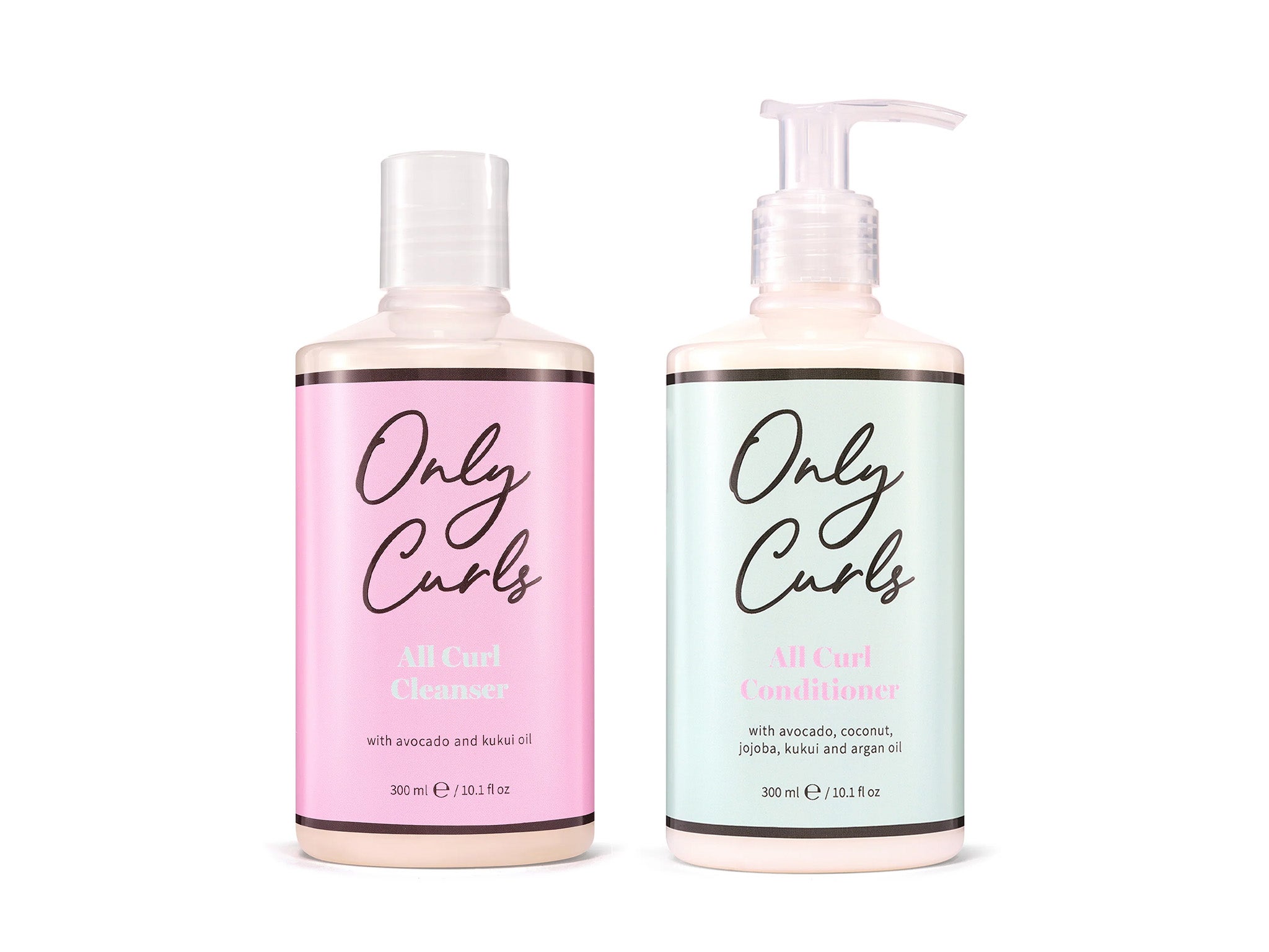 Only Curls all curl cleanser and all curl conditioner