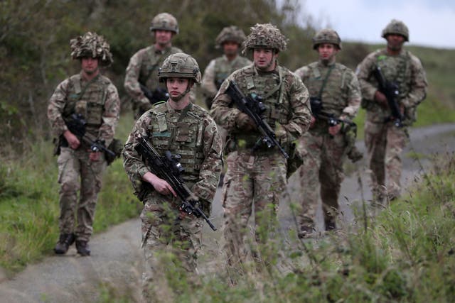 Soldiers from the Royal Scots Dragoon Guards during an exercise in Scotland. (Andrew Milligan/PA)