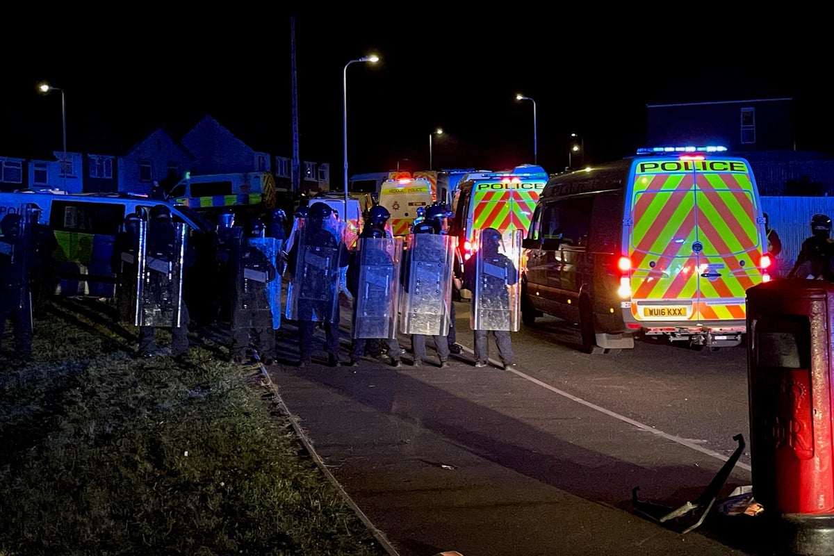 Rioters hurl missiles at police in ‘large scale disorder’ at Cardiff crash scene