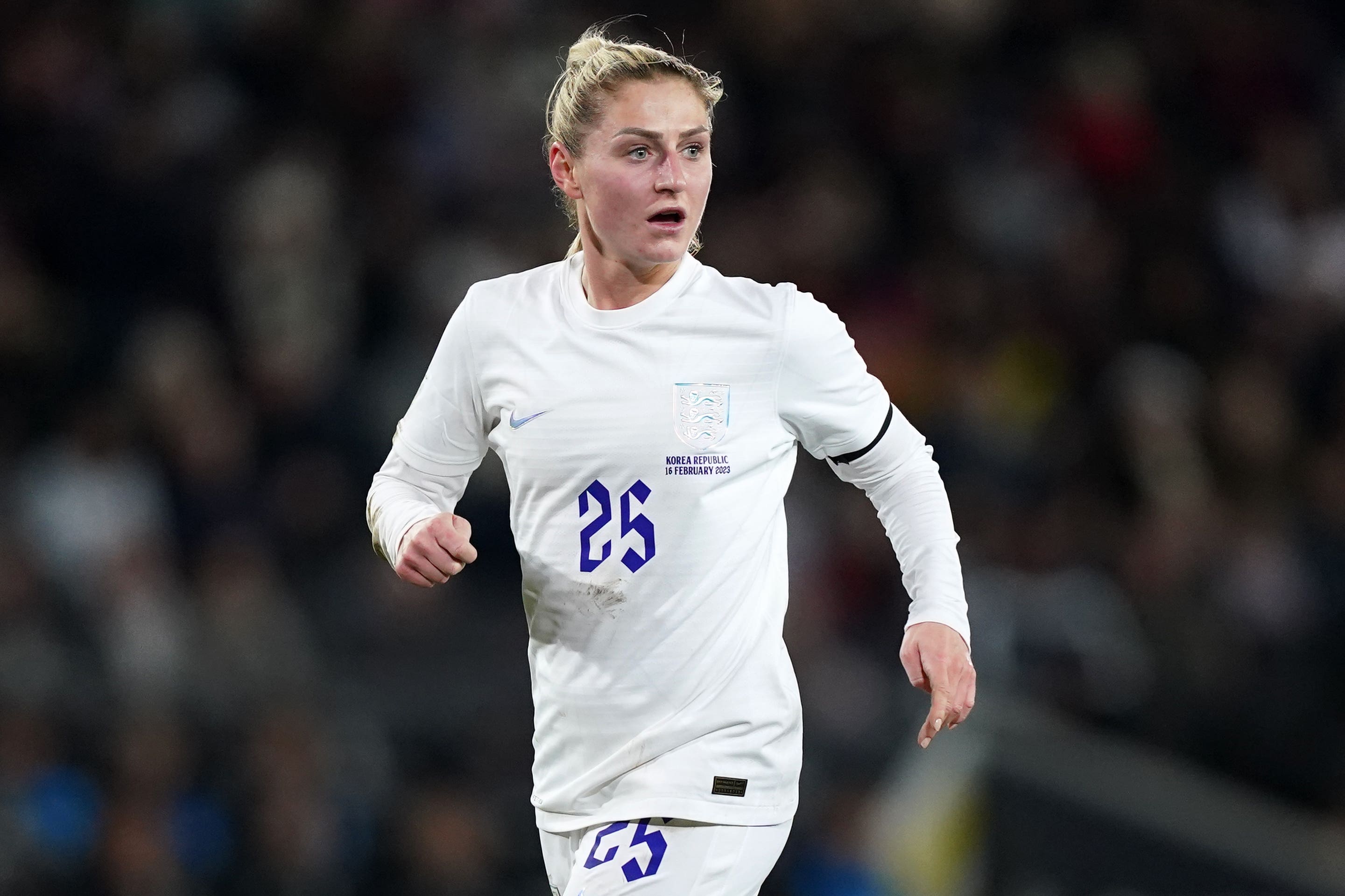 Laura Coombs in action for England at the Arnold Clark Cup (Mike Egerton/PA)