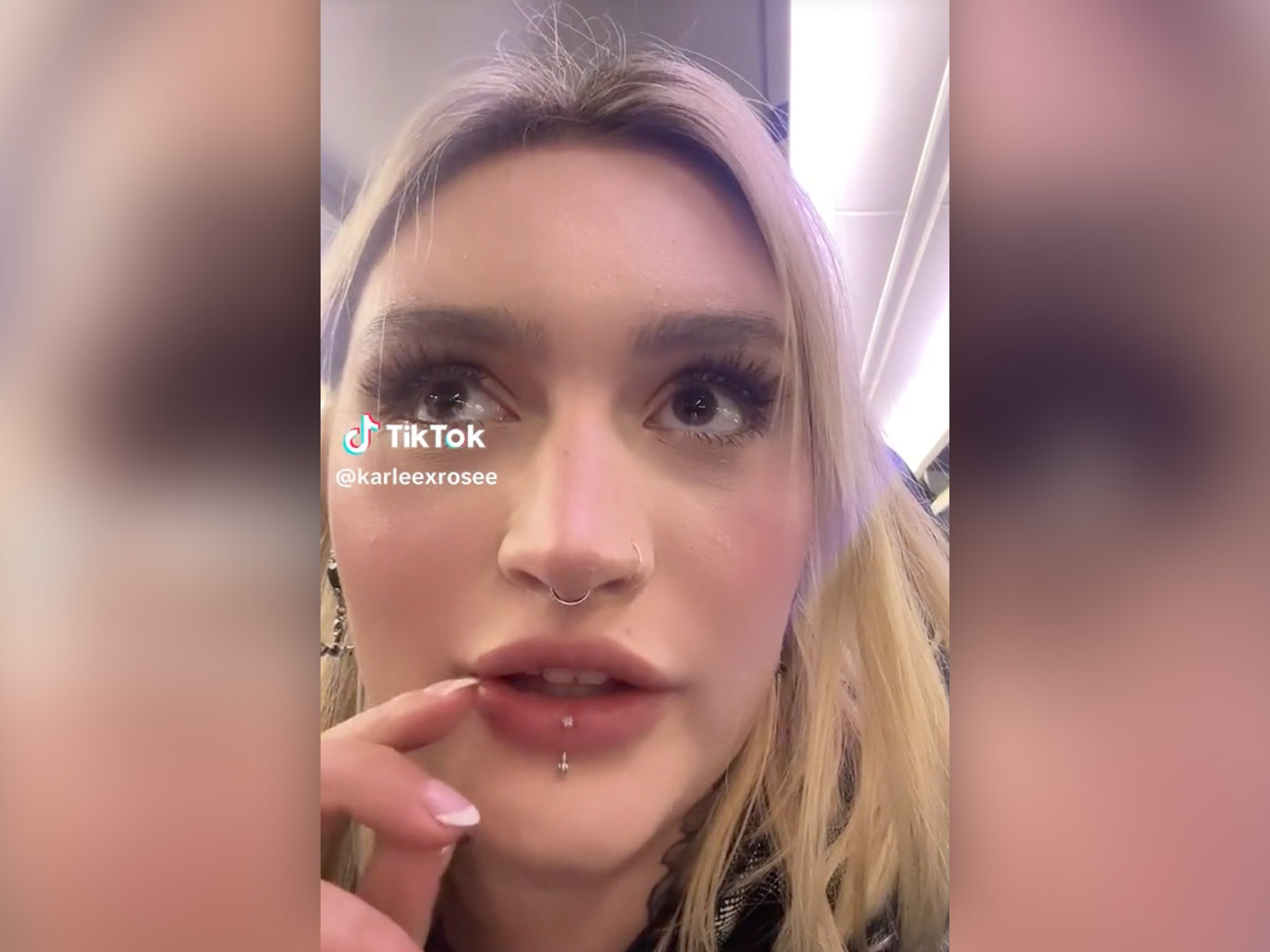 TikTok user karleexrosee was speaking about her experience with United