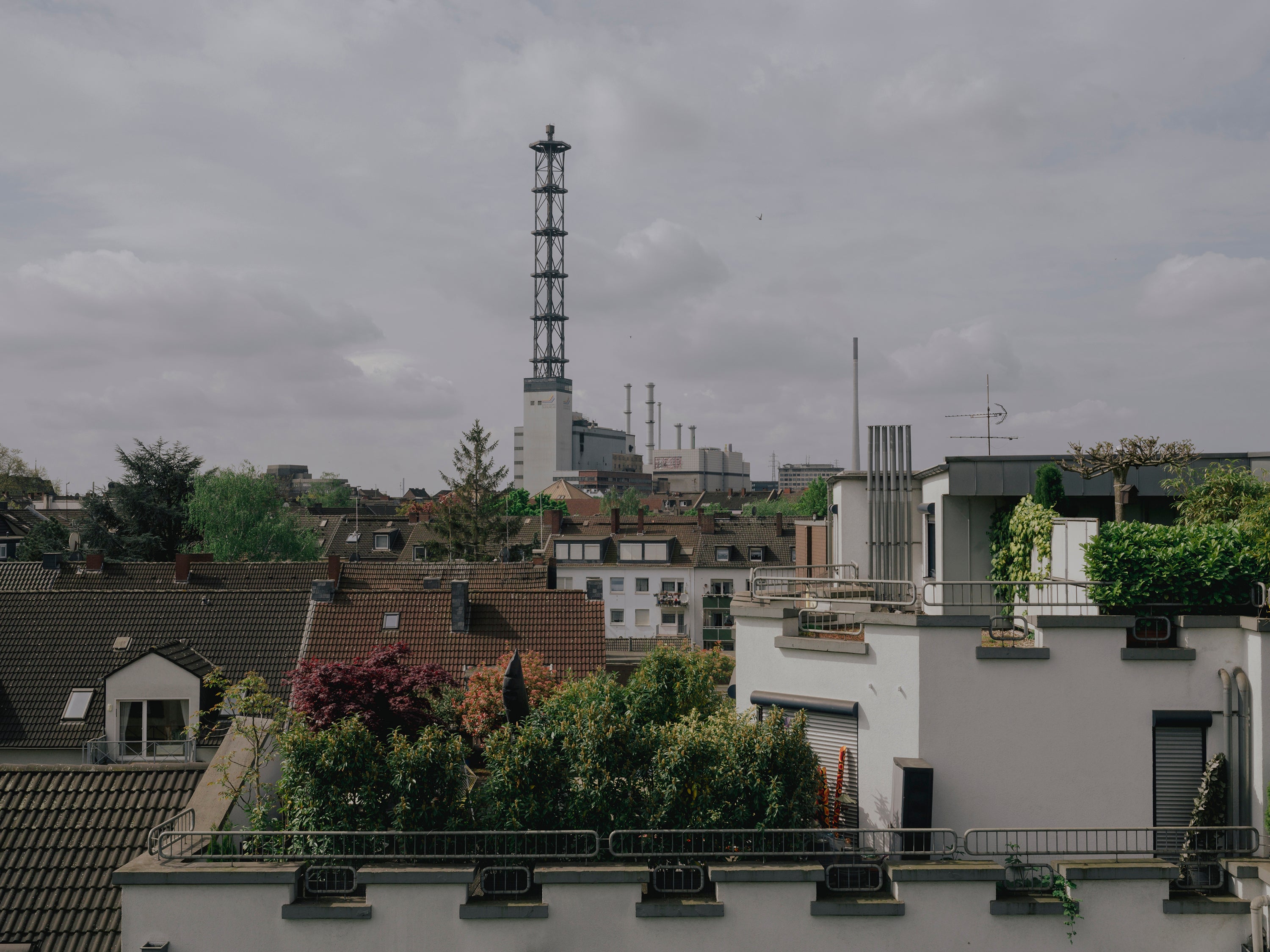 A view of the rooftops of Duisburg