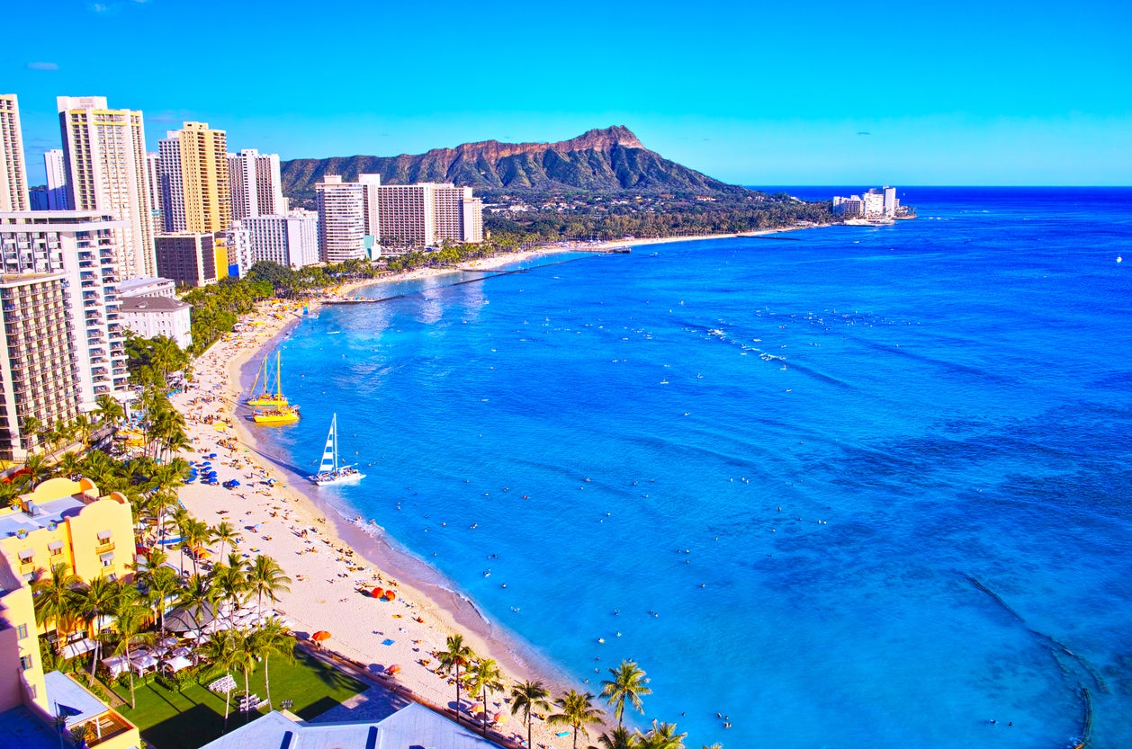 Waikiki Beach is one of the most famous on the island
