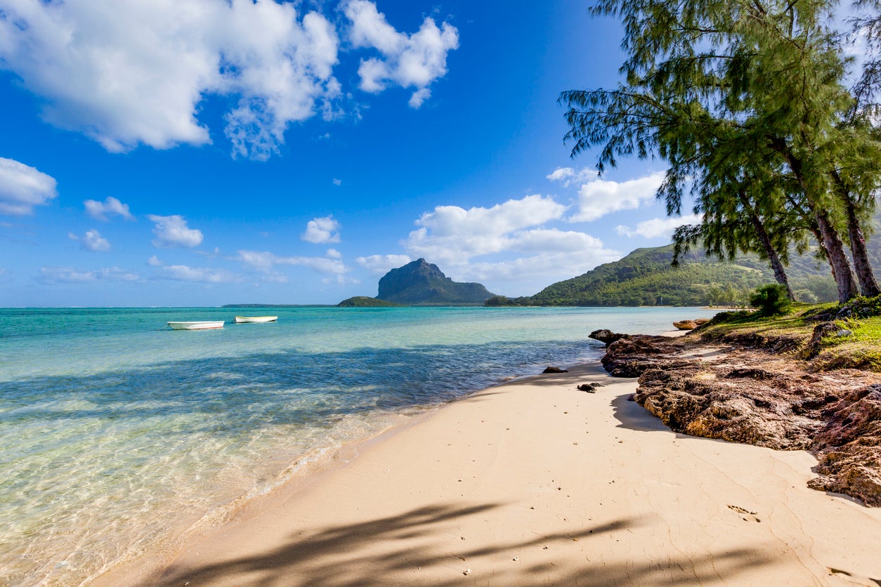 A beach on Le Morne, a peninsula in the southwest of Mauritius