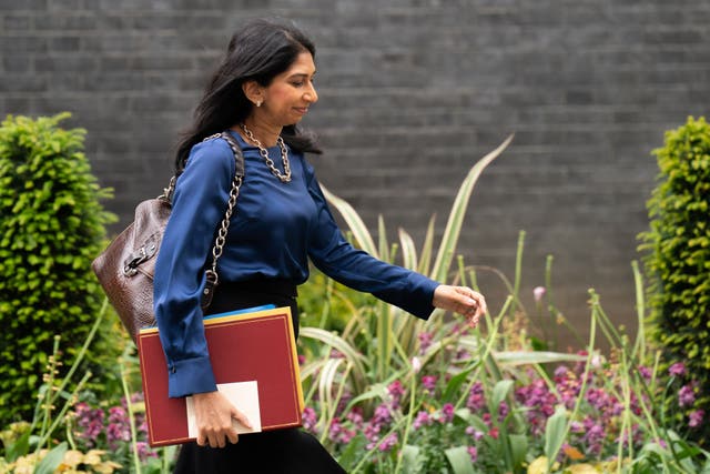 Home Secretary Suella Braverman, leaving Downing Street, London, after a Cabinet meeting. Picture date: Tuesday May 23, 2023.