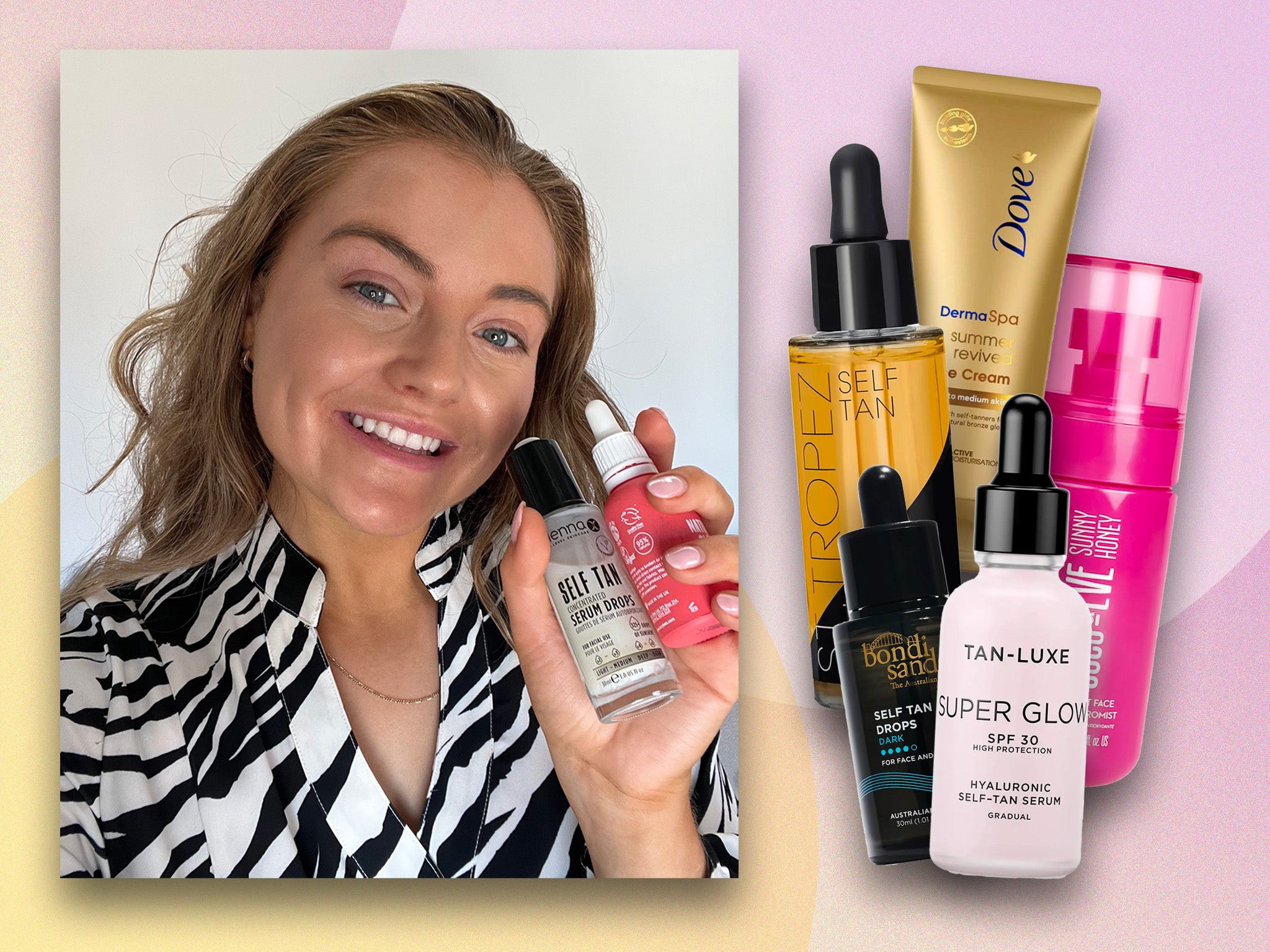 you glow girl face + body tan mist, gradual self tanner