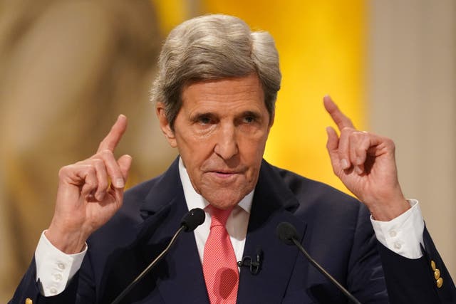 John Kerry said further progress on controlling global emissions hinges on international cooperation, particularly between the US and China (Yui Mok/PA)
