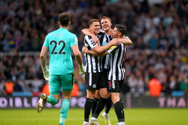 Newcastle booked their Champions League place with a game to spare (Owen Humphreys/PA)