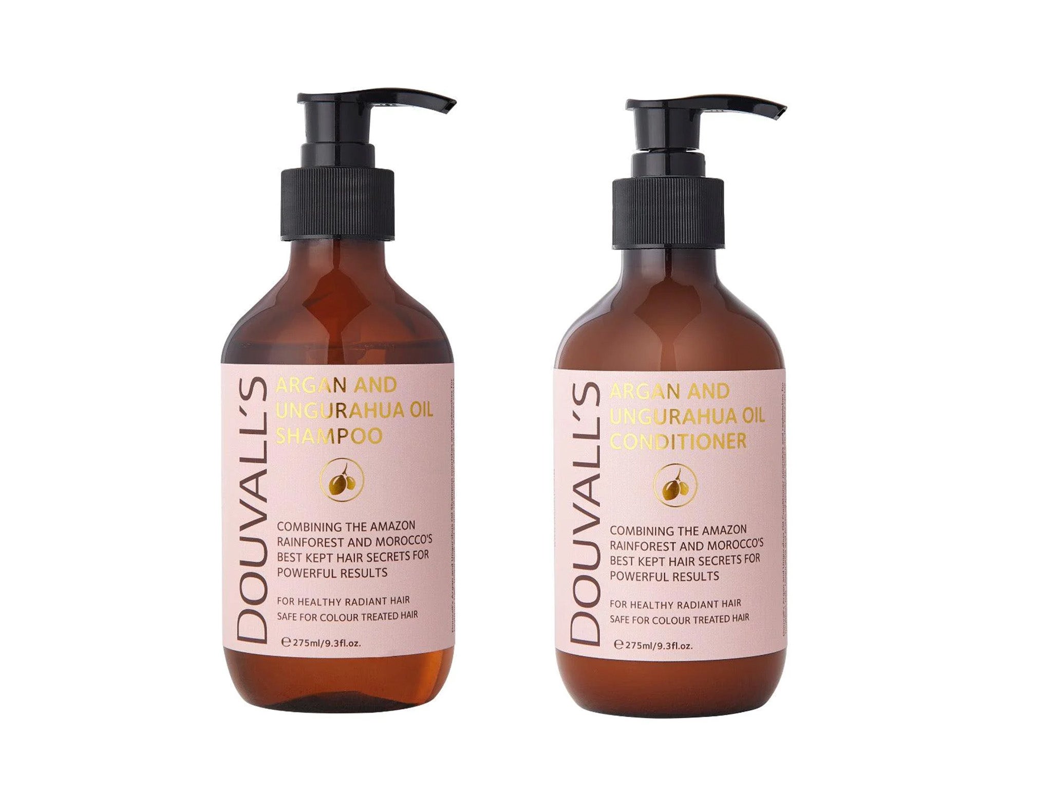 Douvall’s argan and ungurahua oil shampoo and conditioner 