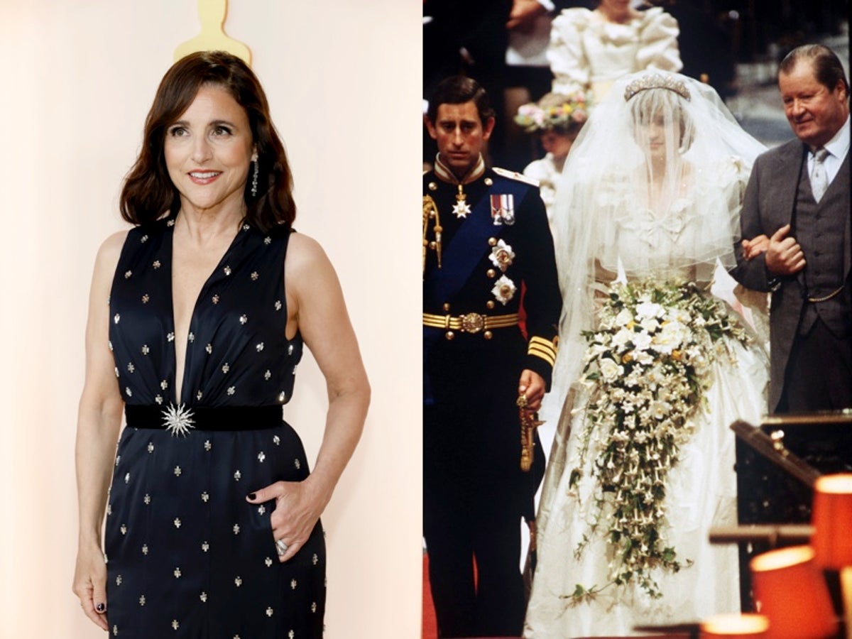 julia louis dreyfus bridesmaid dresses Julia Louis-Dreyfus reveals her 1987 wedding dress was inspired by Princess  Diana