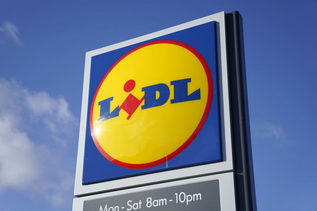 A view of a sign for a Lidl supermarket in Chichester (Andrew Matthews/PA)