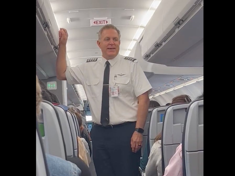 A passenger shared a video of the pilot talking to those on board