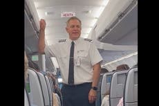‘We’re gonna give you a good ride’: Pilot visits cabin to offer free drinks as apology for flight delay