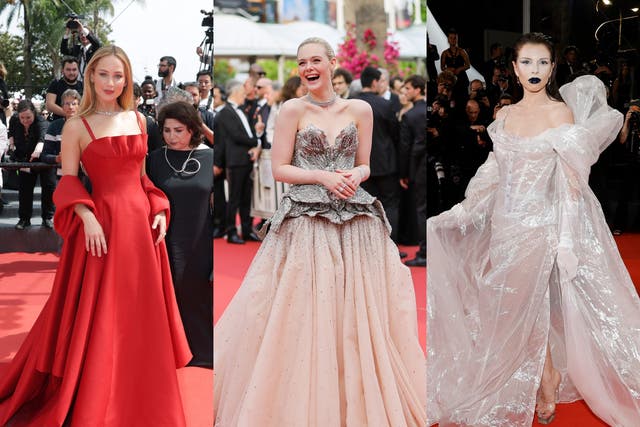 <p>(Left to right) Jennifer Lawrence, Elle Fanning and Julia Fox are some of the best-dressed stars at the Cannes Film Festival 2023</p>
