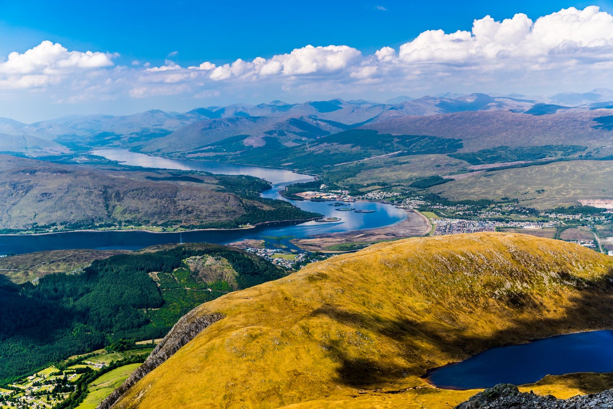 <p>A view of Loch Eil from the slopes of Ben Nevis</p>