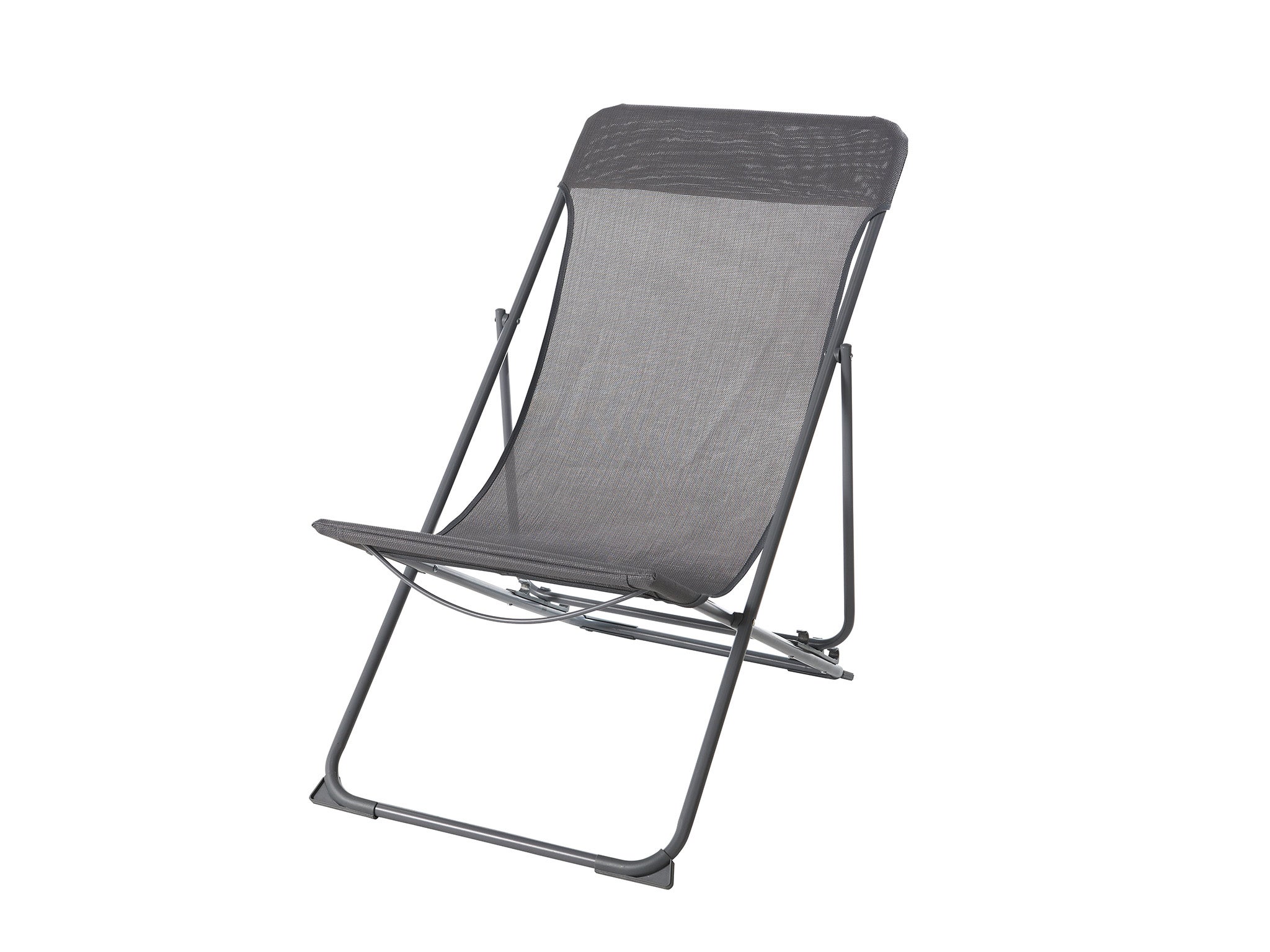 B&Q GoodHome Joline steel grey metal deckchair