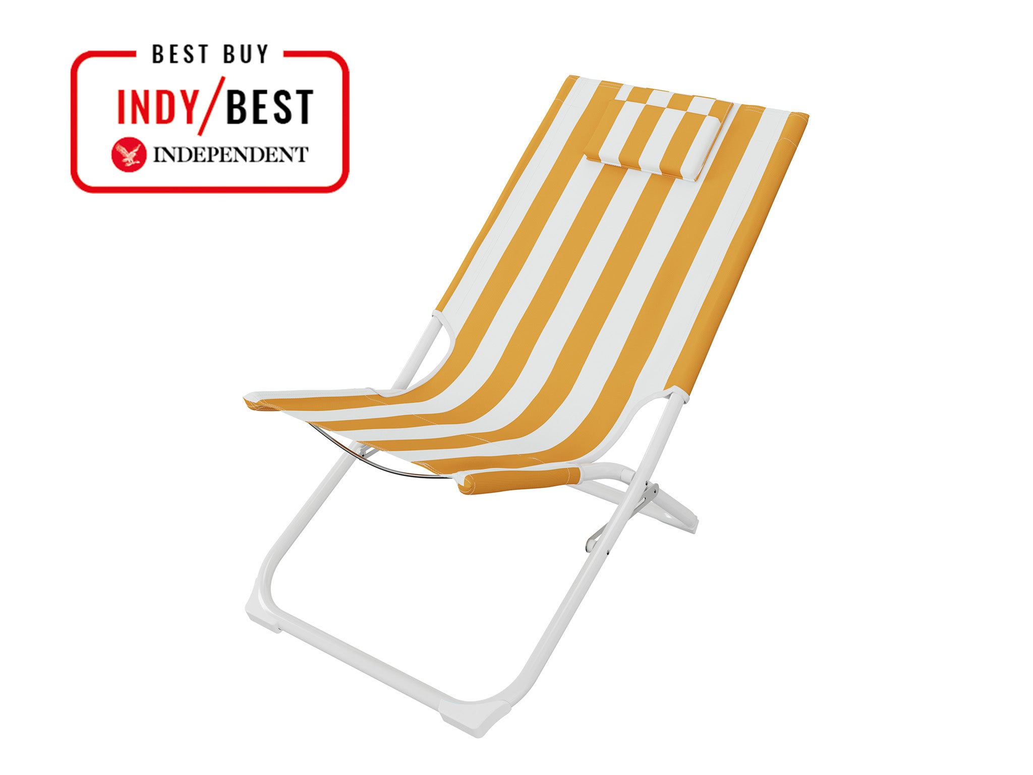 B&Q curacao golden apricot foldable cabana striped beach chair