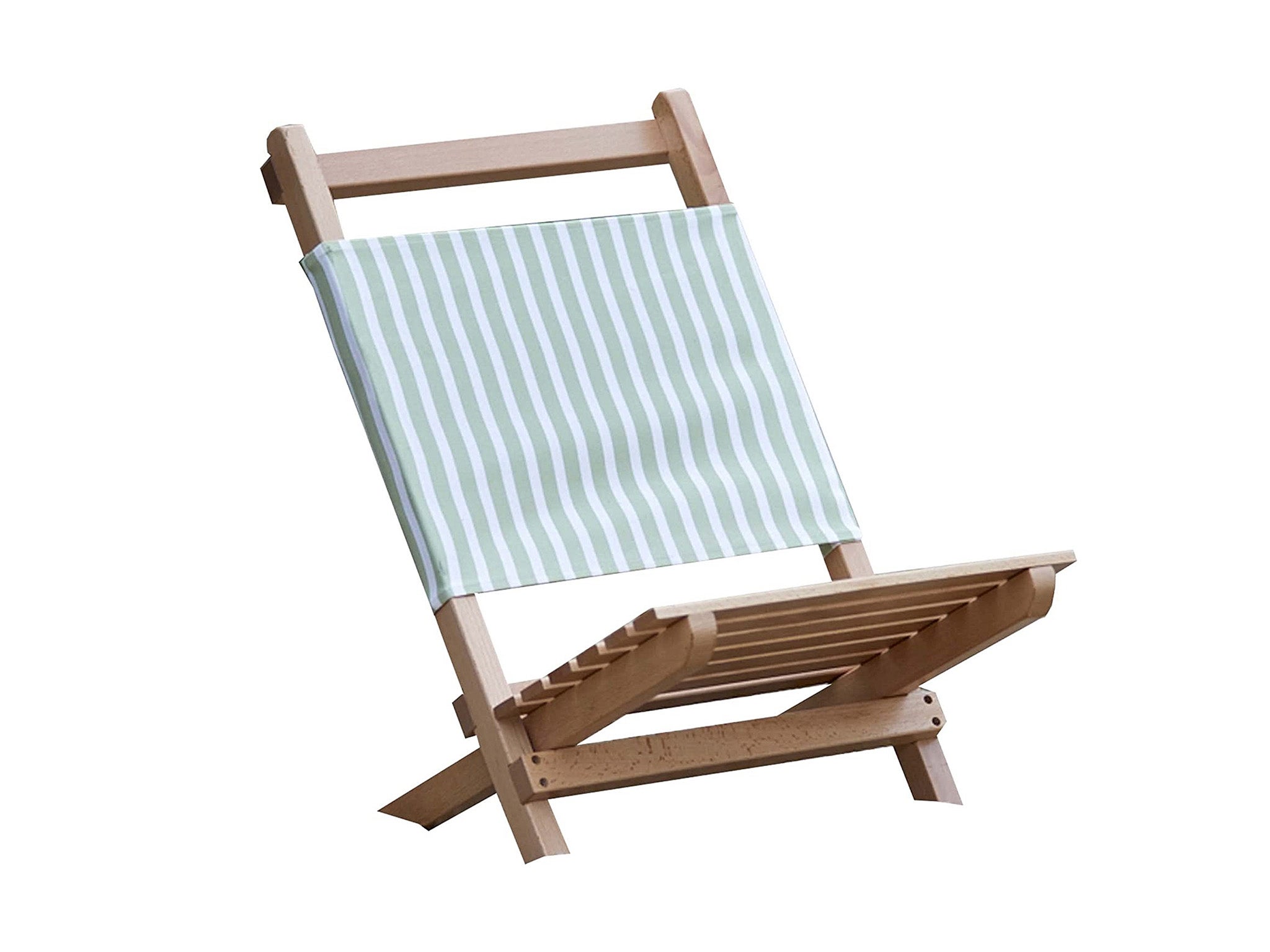 Gardeneque striped wooden sun lounger