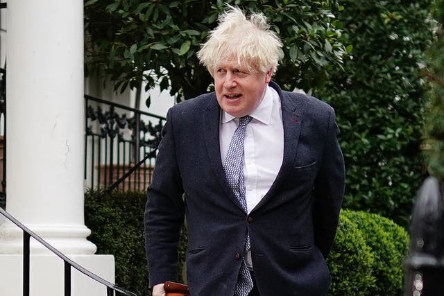 <p>Former prime minister Boris Johnson was said to be ‘hystertical’ the night before Sue Gray published her report into lockdown-breaking gatherings at Downing Street </p>