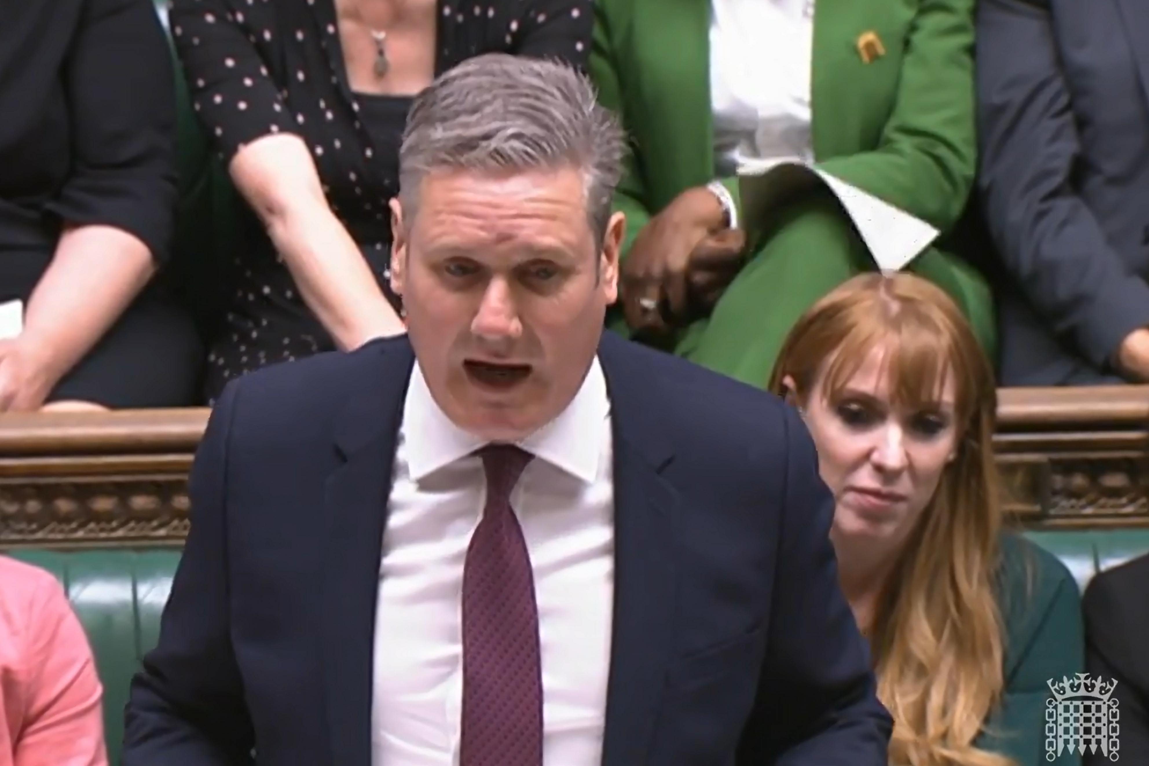 Labour leader Sir Keir Starmer speaks during Prime Minister’s Questions in the House of Commons (House of Commons/UK Parliament)