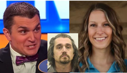 Bliefnick during his appearance on ‘Family Feud’ alongside a photo of his slain wife Becky