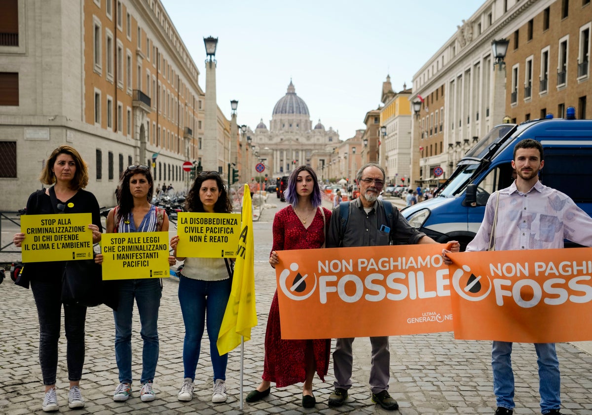Climate activists tell Vatican court they never intended to damage ancient statue in glue protest