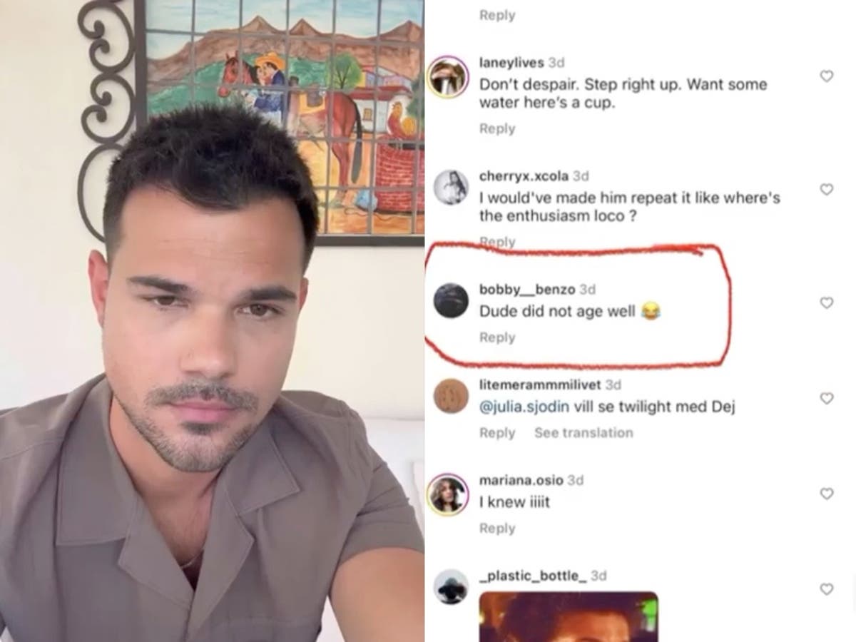 Taylor Lautner responds to comments he &lsquo;did not age well&rsquo; with message about mental health