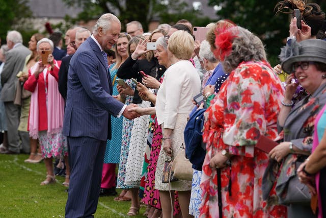 Charles at the garden party (Brian Lawless/PA)