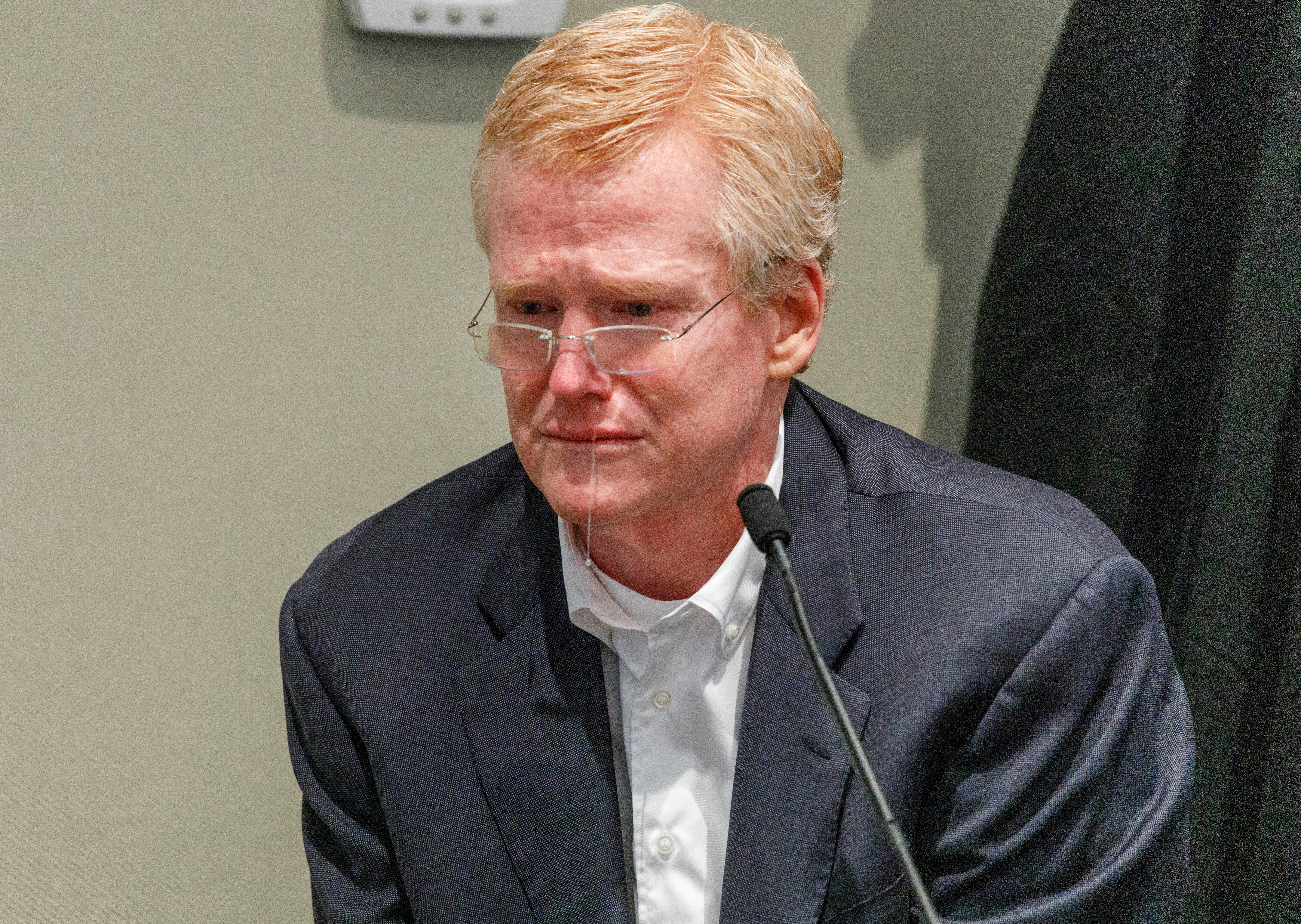 Alex Murdaugh gives testimony during his murder trial at the Colleton County courthouse in South Carolina in March 2023