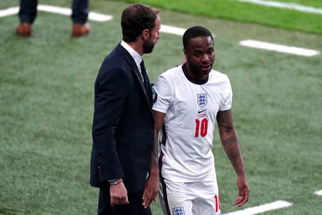 Raheem Sterling is not in Gareth Southgate’s latest England squad (Mike Egerton/PA)