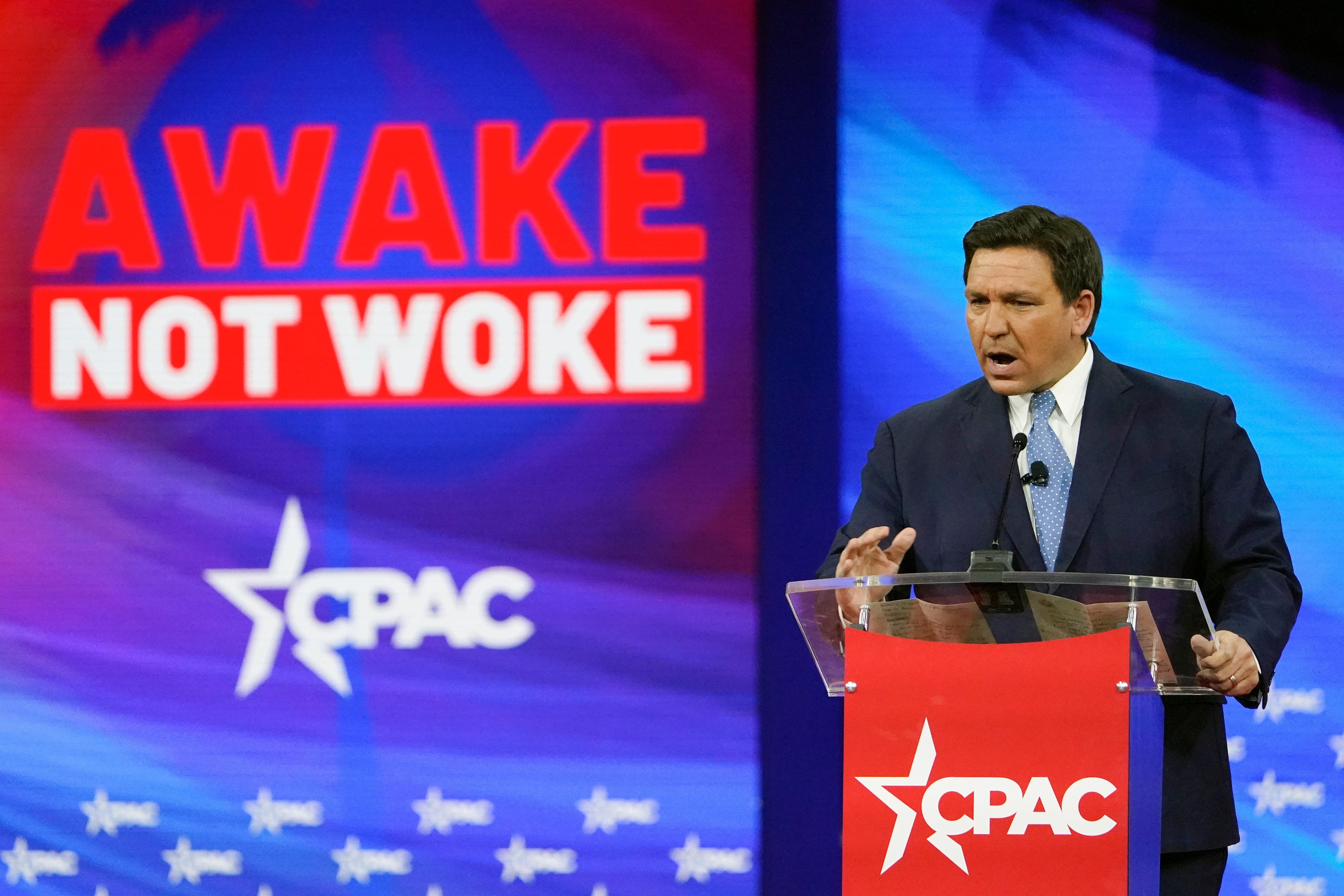 Ron DeSantis speaks at the Conservative Political Action Conference in 2022.