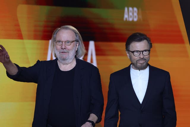 <p>ABBA’s Benny Andersson and Bjoern Ulvaeus</p>