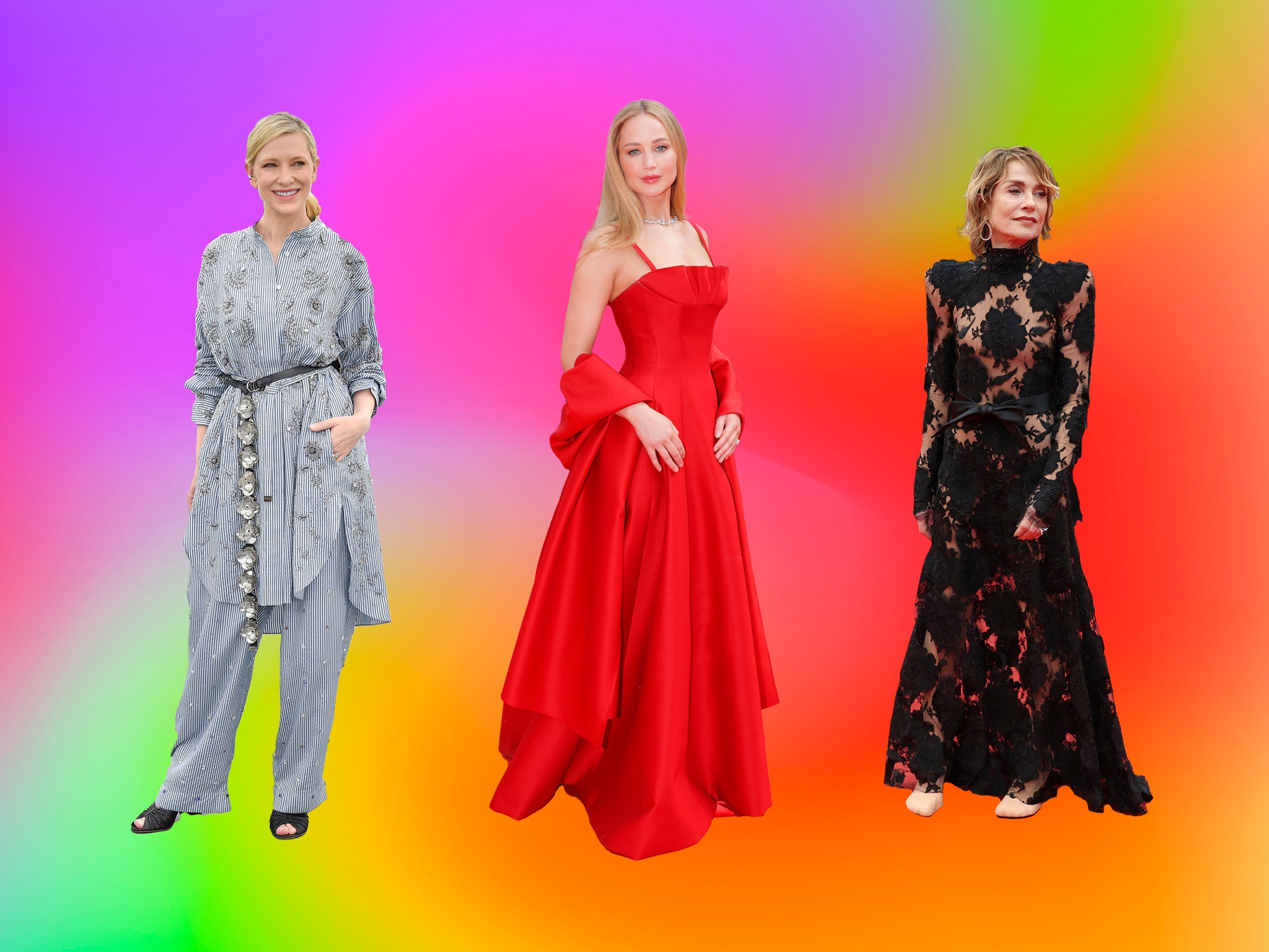 Cate Blanchett, Jennifer Lawrence and Isabelle Huppert are among the stars taking the opportunity to make both sartorial and political statements on the red carpet