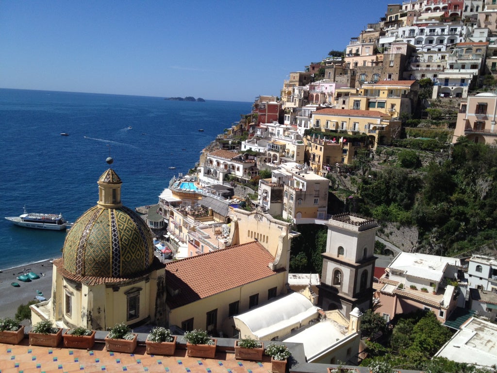 Find dazzling sea views from hotels cut into cliff faces on the Amalfi Coast