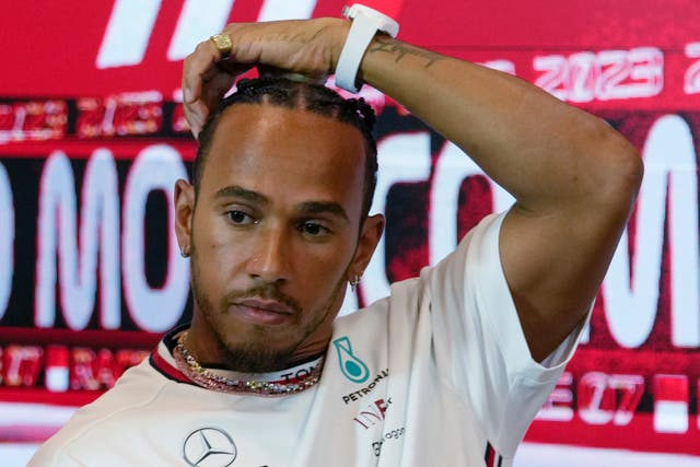 <p>Lewis Hamilton has six months to run on his Mercedes deal (Luca Bruno/AP)</p>
