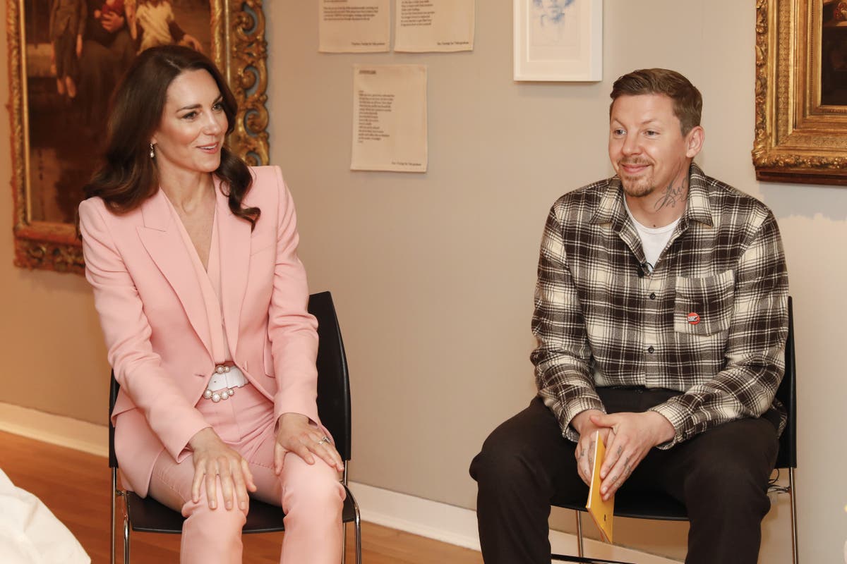 Professor Green introduces Kate to his Nanny Pat at kinship carer celebration