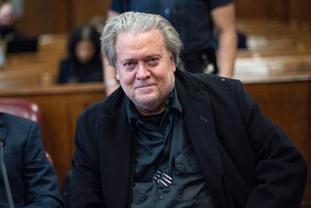 <p>Steve Bannon lashed out at House Speaker Mike Johnson after he claimed Joe Biden’s presidency was ‘God’s will’ </p>