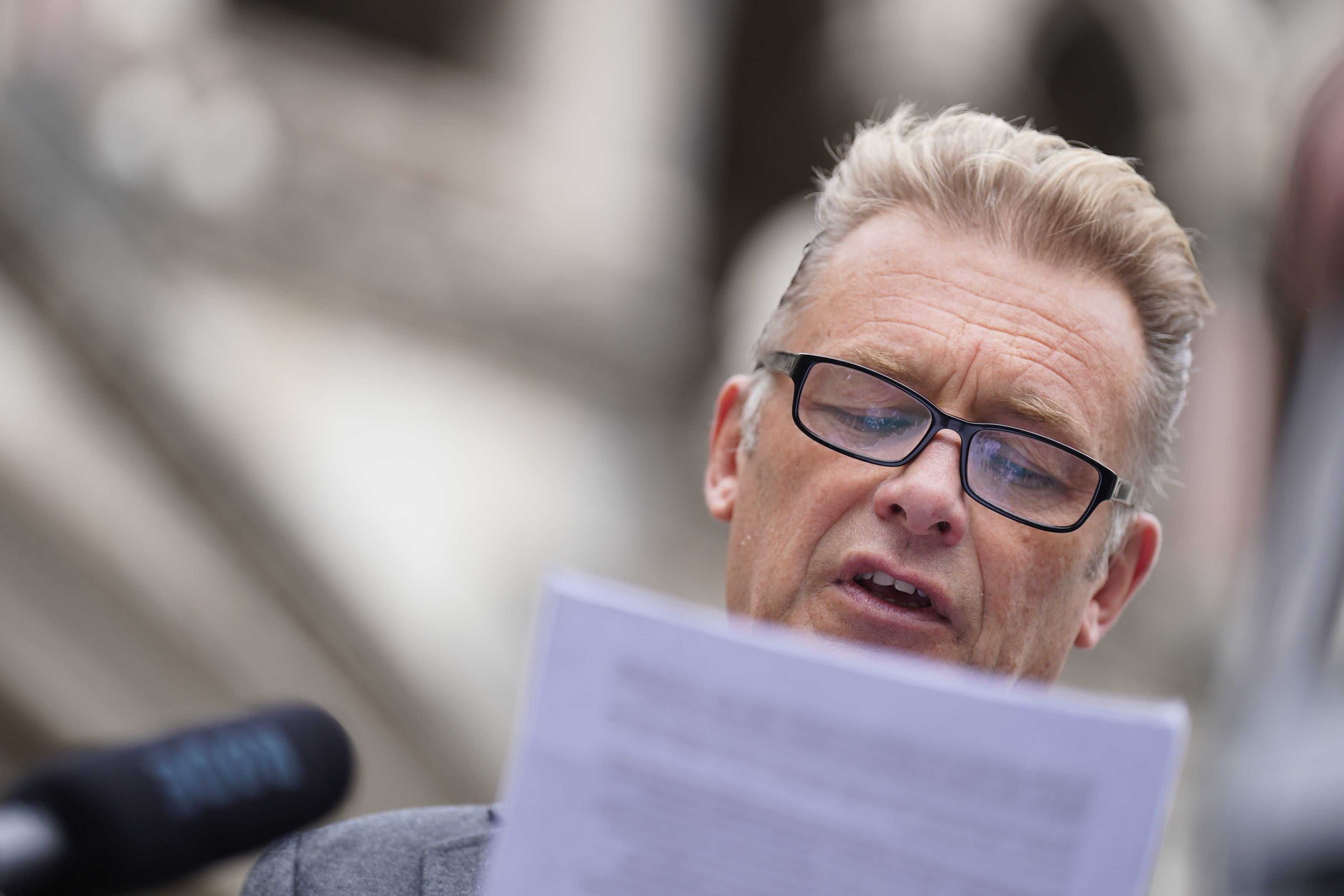 Packham speaks to reporters after winning his case against a magazine that accused him of misleading the public