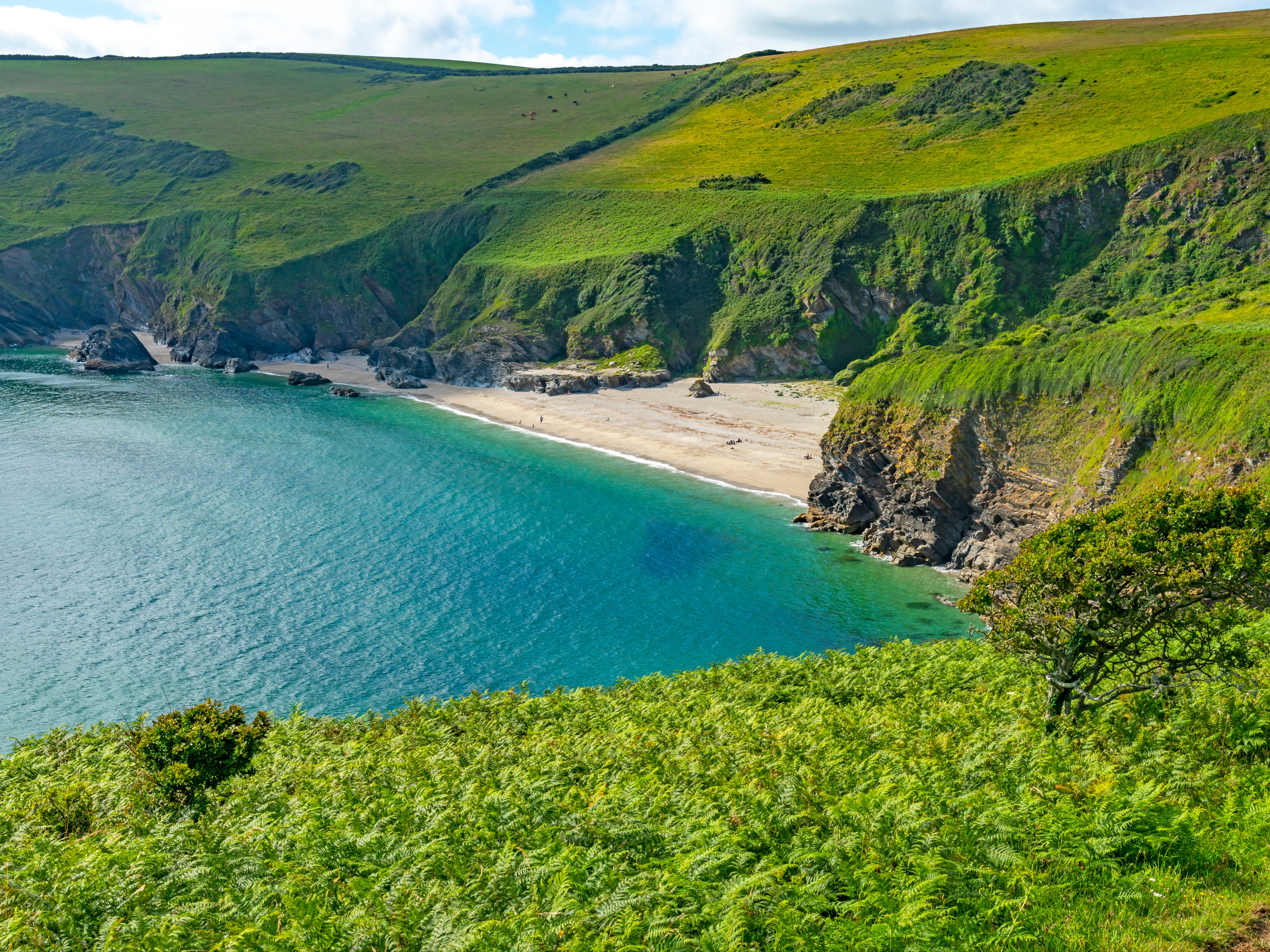 Come prepared for a hike down some uneven steps and a slope to reach this secret beach