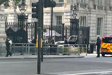 Downing Street gate crash – live: Whitehall in lockdown as man arrested by armed police