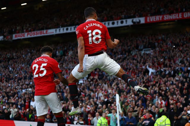 <p>Casemiro scored for the second Premier League game in a row as United sealed their top-four spot  </p>