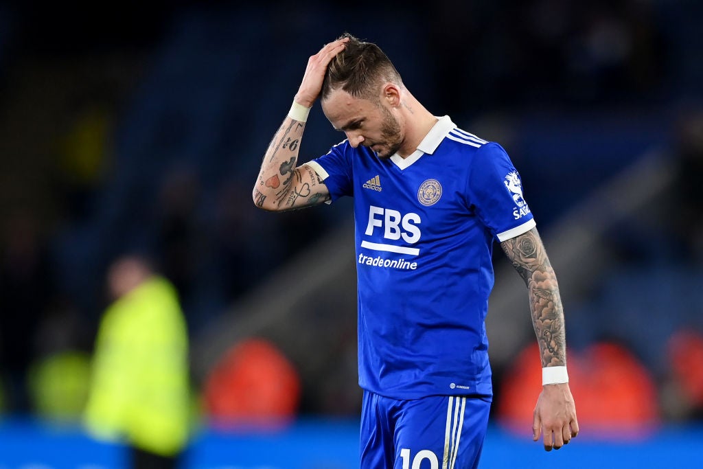 England’s James Maddison has been unable to steer Leicester to safety so far