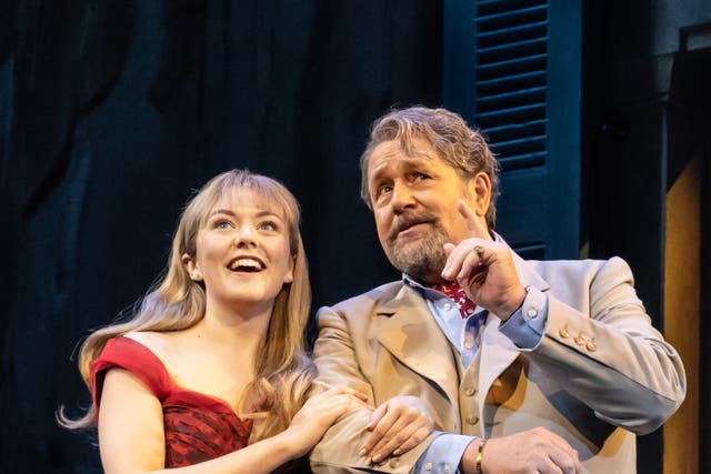 <p>Anna Unwin (Jenny) and Michael Ball (George) in ‘Aspects of Love’ </p>