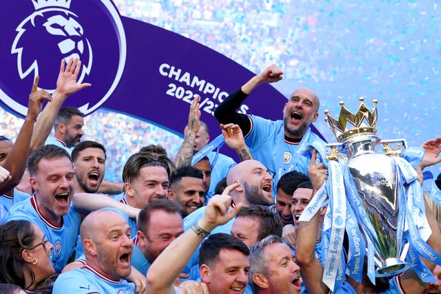 Manchester City were crowned Premier League champions once again (Martin Rickett/PA)