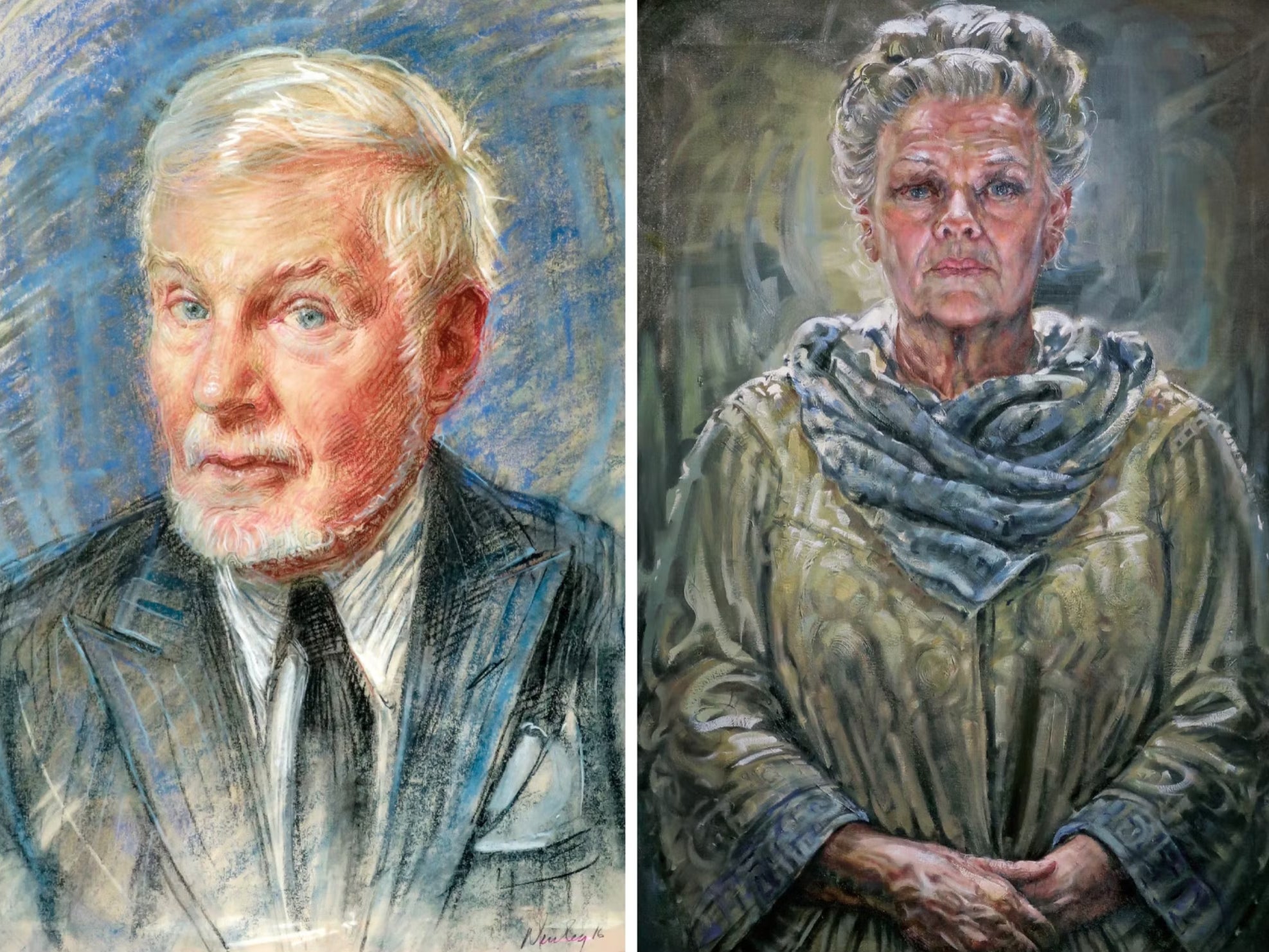 Newley’s portraits of Derek Jacobi and Judi Dench