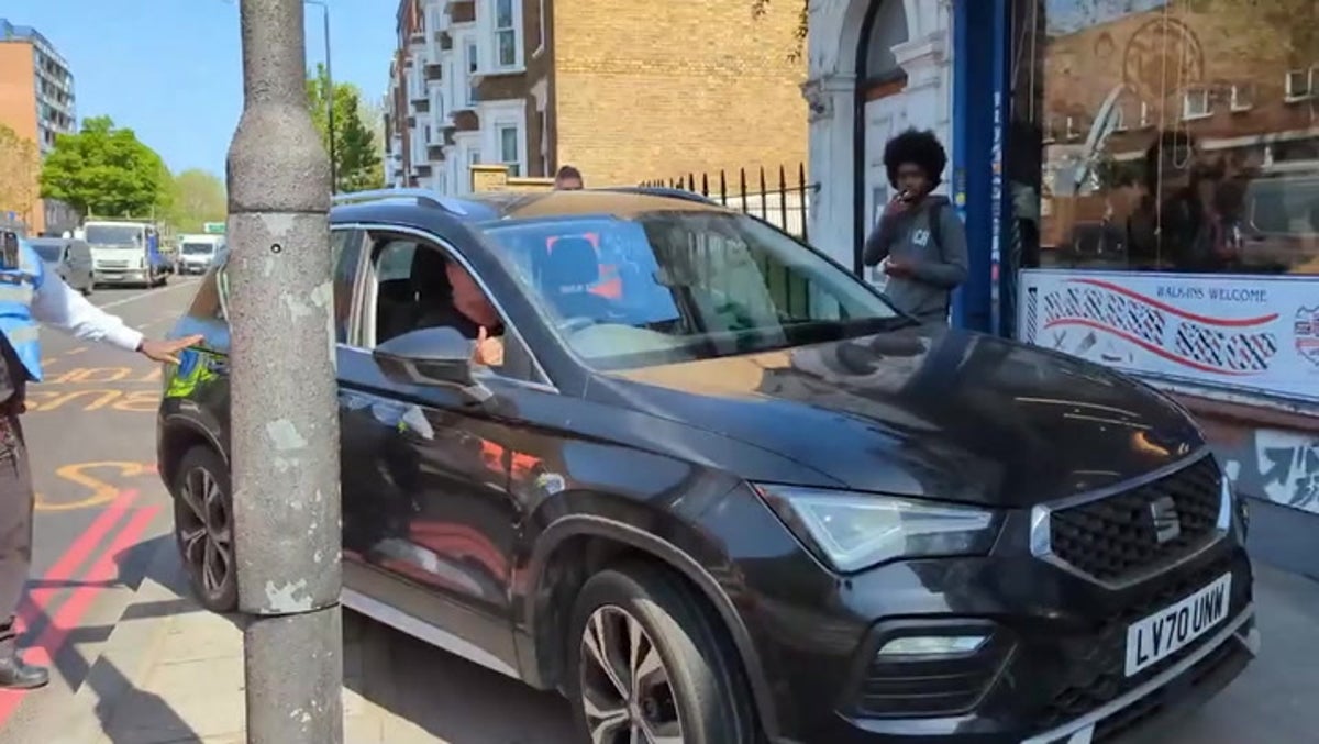 Driver claiming to be on way to hospital mounts pavement to avoid Just Stop Oil