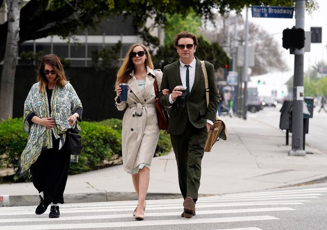 <p>File - Danny Masterson and his wife Bijou Phillips arrive for closing arguments in his second trial, Tuesday, May 16, 2023, in Los Angeles.</p>