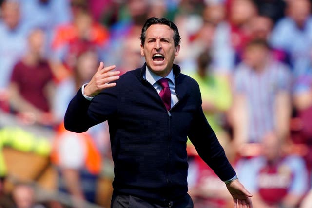 Unai Emery has guided Aston Villa to the brink of Europe (Peter Byrne/PA)
