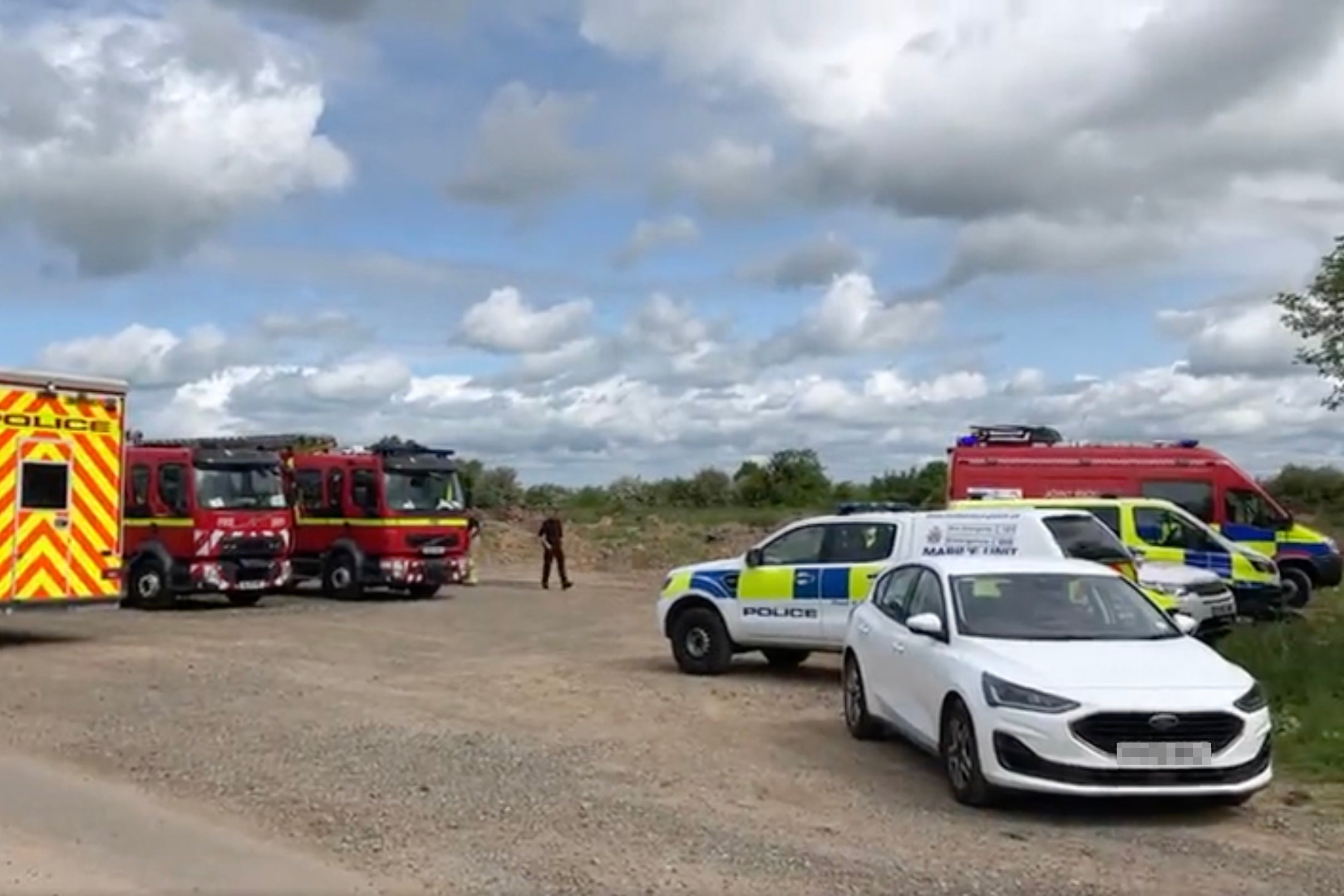 Emergency services were called to reports of four teenagers in the river